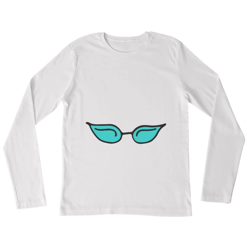 Lunettes de soleil rétro turquoise Femme Manches Longues T-Shirt