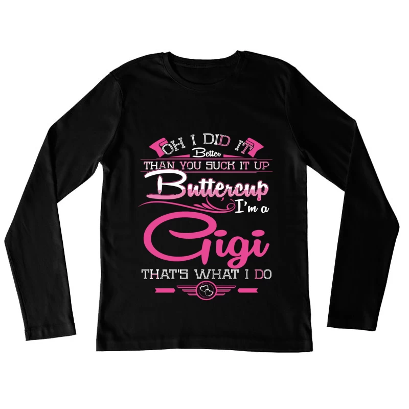 Confiance de Gigi en rose et blanc Femme Manches Longues T-Shirt