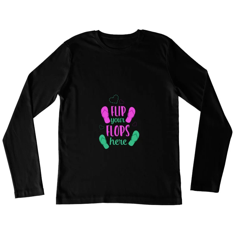 Décoration colorée avec tongs Femme Manches Longues T-Shirt