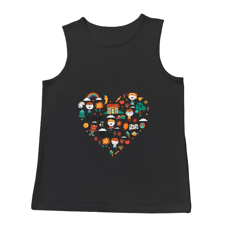 Fröhliche Kindergarten-Illustration Herren Tanktops