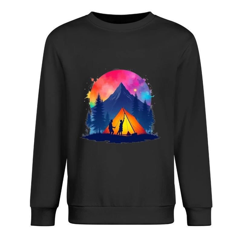 Camping Adventure under the Stars Male Pullover Sweatshirt