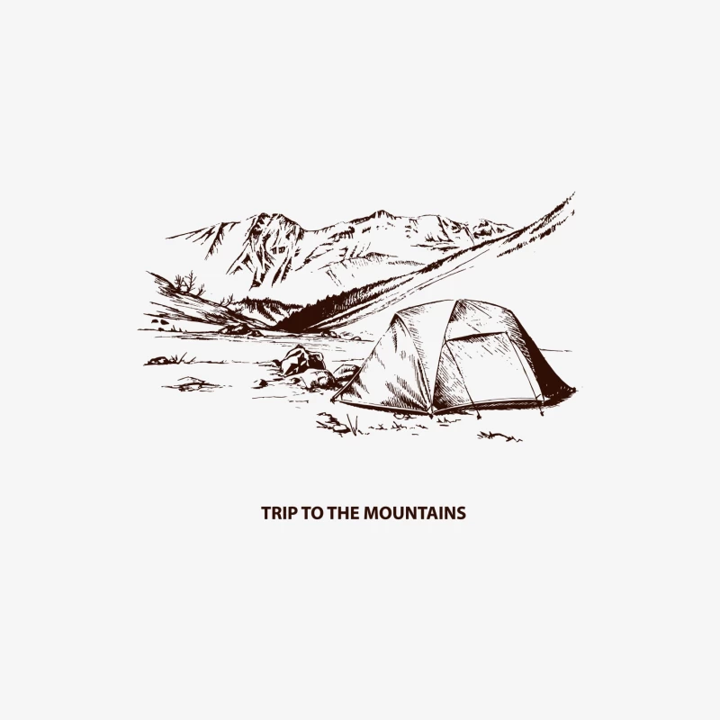Camping in den Bergen Herren Langarm T-Shirt