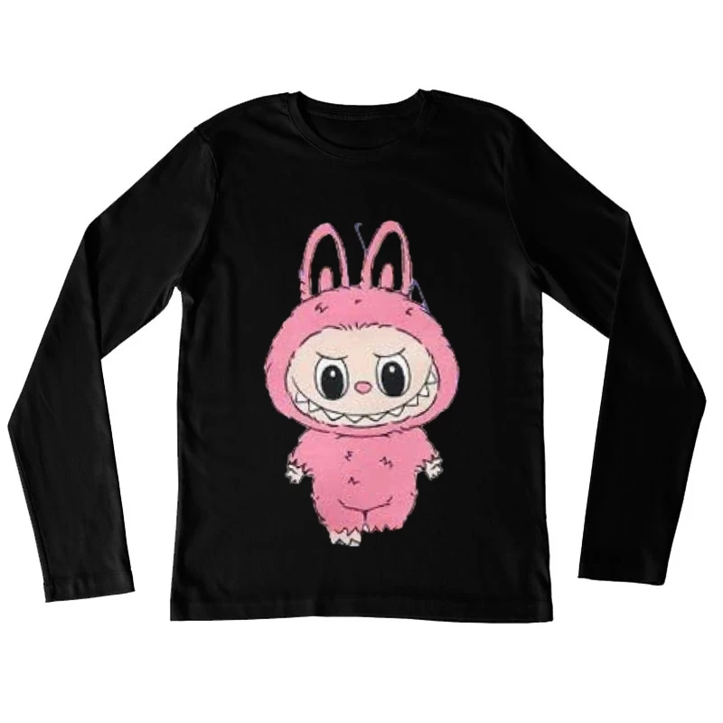 Niedliches rosa Monsterkostüm Damen Langarm T-Shirt