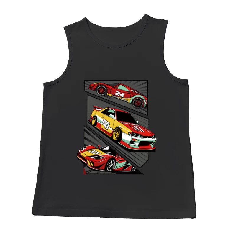 Bunte Rennwagen-Designs Herren Tanktops