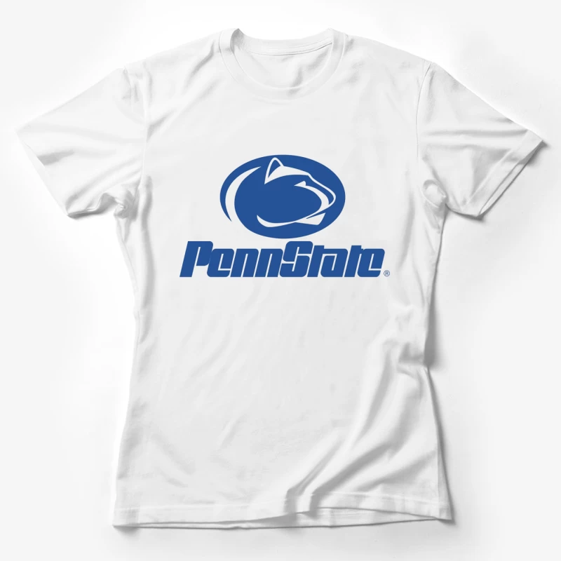 Penn State Nittany Lions Athletic Logo in Blue and White Female T-Shirt