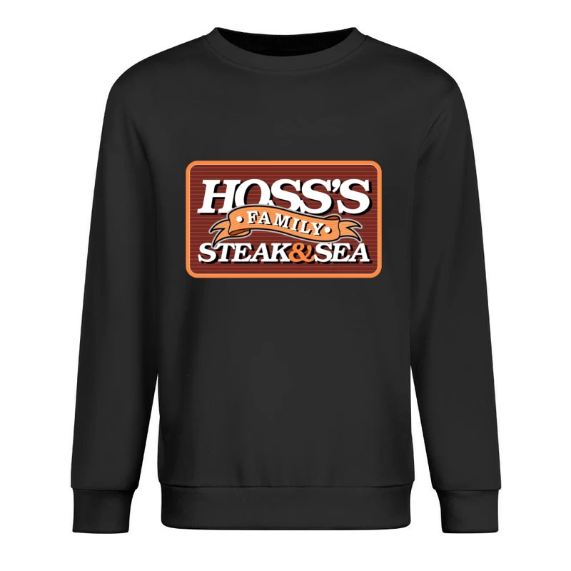 Hoss's Family Steak & Sea Restaurant Vintage Logo Design Male Pullover Sweatshirt