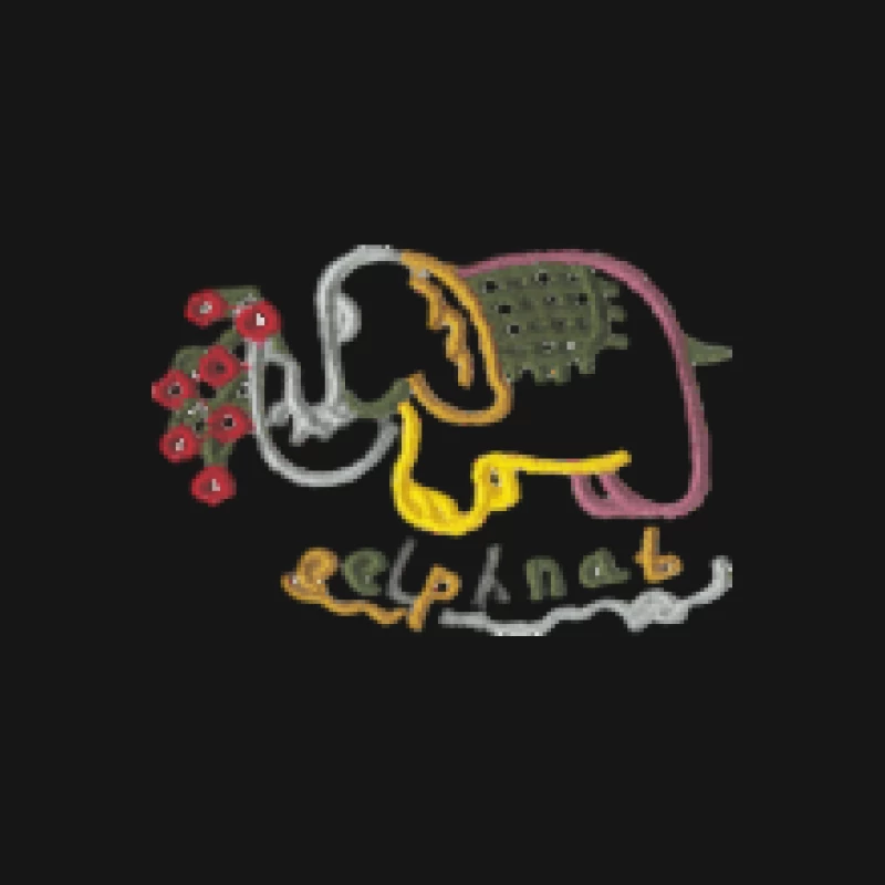Elefant mit Blumenstickerei Herren T-Shirt