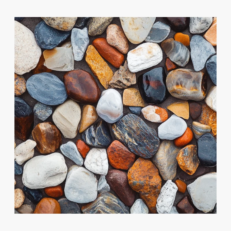 Colorful Pebbles: A Natural Beach Texture Throw Pillow
