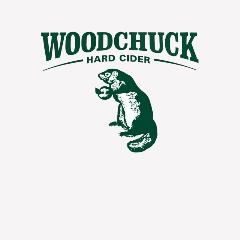 Woodchuck Hard Cider Green Logo with Mascot Design Male T-Shirt