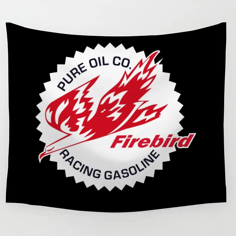 Vintage Pure Oil Company Firebird Racing Gasoline Logo Tapestry