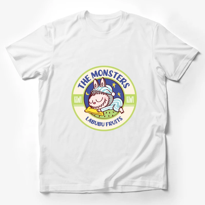 Schlafendes Monster-Logo mit Kiwi-Thema Herren T-Shirt