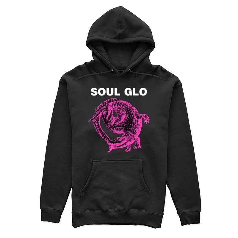 Pink Skeletal Alligator Soul Glo Design Female Pullover Hoodie