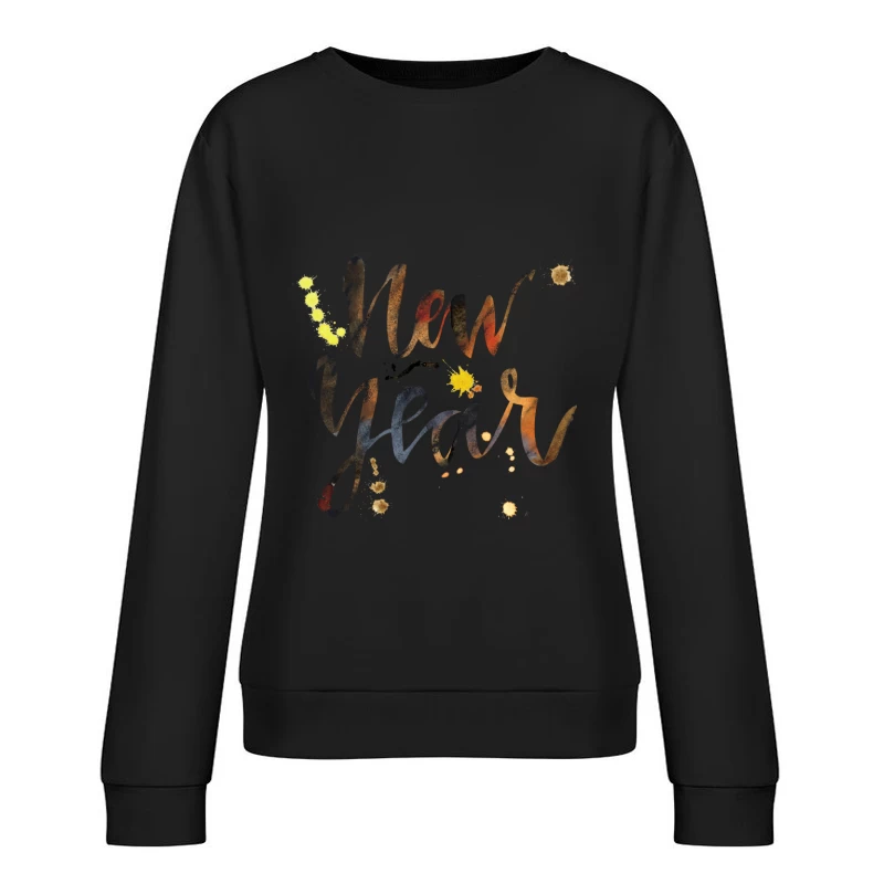 Nouvel An Avec Éclaboussures Artistiques Femme Sweat-shirt à enfiler