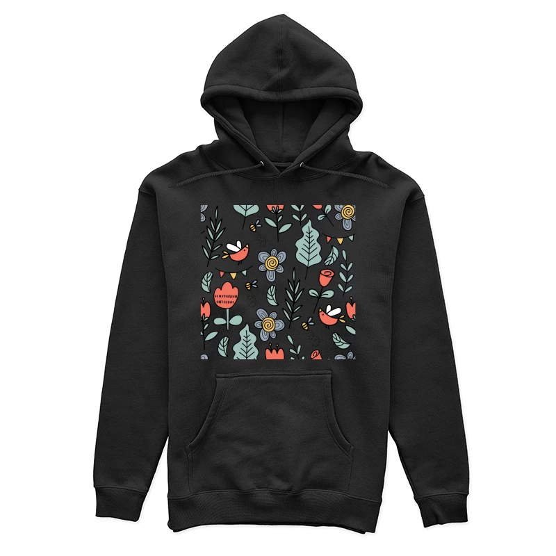 Motif floral vibrant avec oiseaux Femme Sweat à capuche