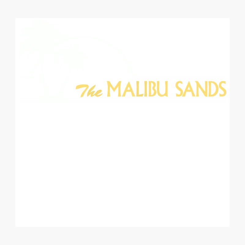 Malibu Sands: Yellow Text Logo for Beach Resort Throw Pillow