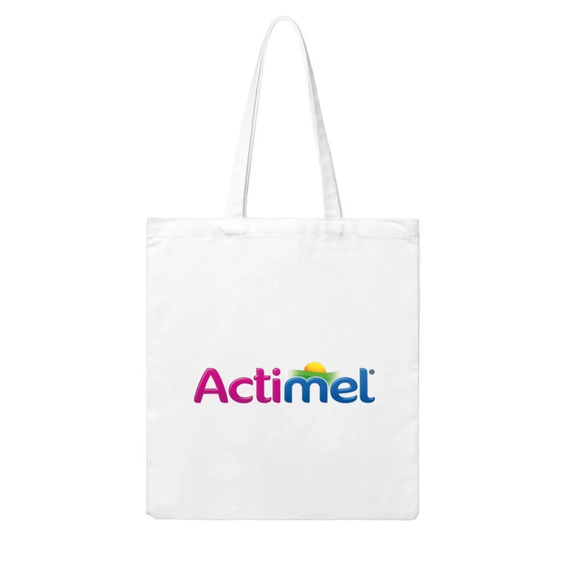 Actimel Dairy Brand Colorful Logo Design Cotton Tote Bag