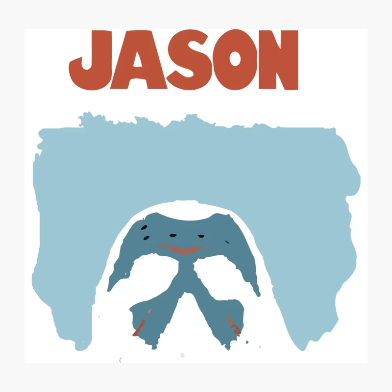 Minimalist Jason Hockey Mask Horror Movie Poster Throw Pillow