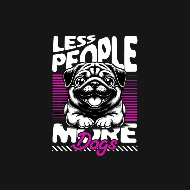 Moins de gens, plus de chiens - Dessin animé amusant Homme T-Shirt