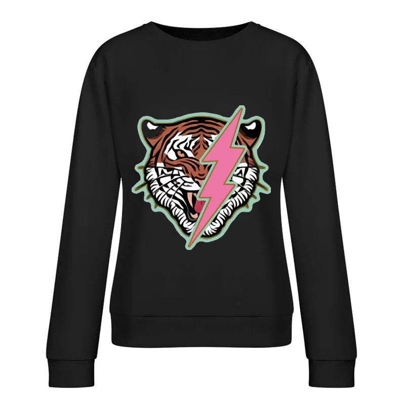 Tiger mit Blitzdesign Damen Pullover Sweatshirt