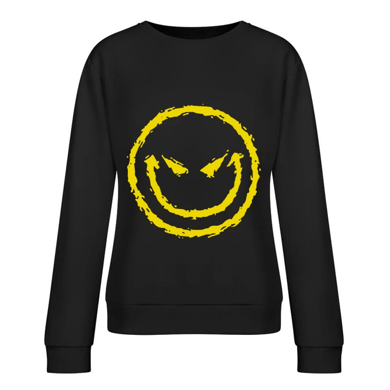 Böser Smiley-Gesicht Damen Pullover Sweatshirt