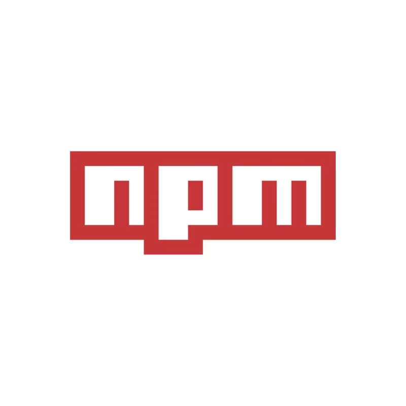 NPM (Node Package Manager) Logo in Red and White Throw Pillow