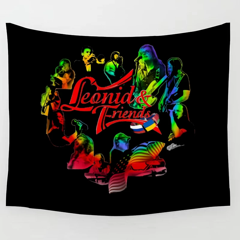 Leonid & Friends: Colorful Musical Band Artwork Tapestry