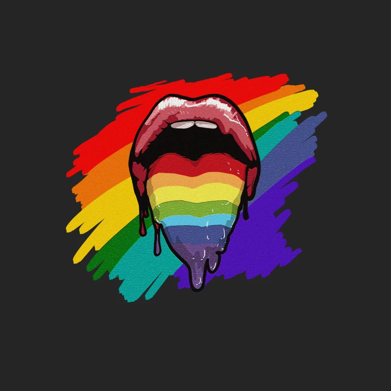 Regenbogenlippen Kunst Herren Pullover Sweatshirt