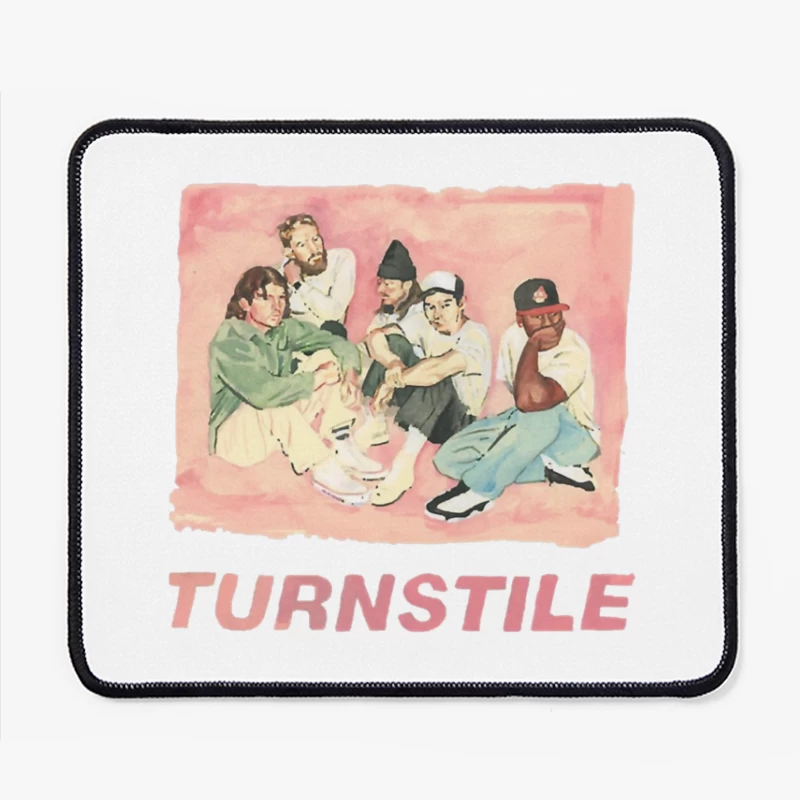 Watercolor Portrait of Hip Hop Group "Turnstile" Mouse Pad