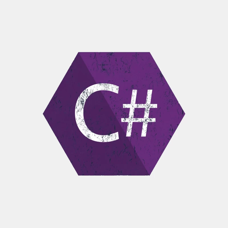 C# Programming Language Logo in Purple Hexagon Male Tank Top