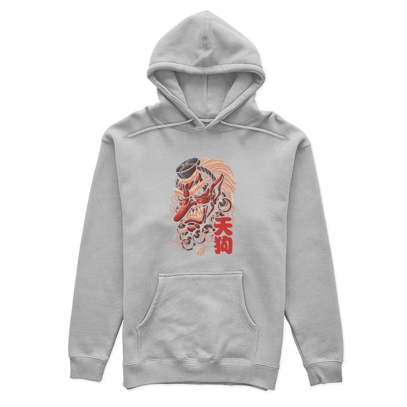 Ferocious Demon Illustration in Traditional Art Style Female Pullover Hoodie