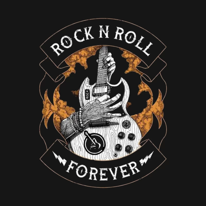 Rock N Roll Forever Graphic Design Male Long Sleeve T-Shirt