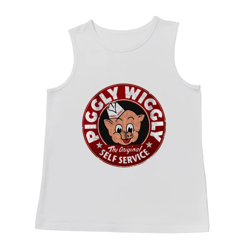 Vintage Piggly Wiggly Self-Service Grocery Store Logo Male Tank Top