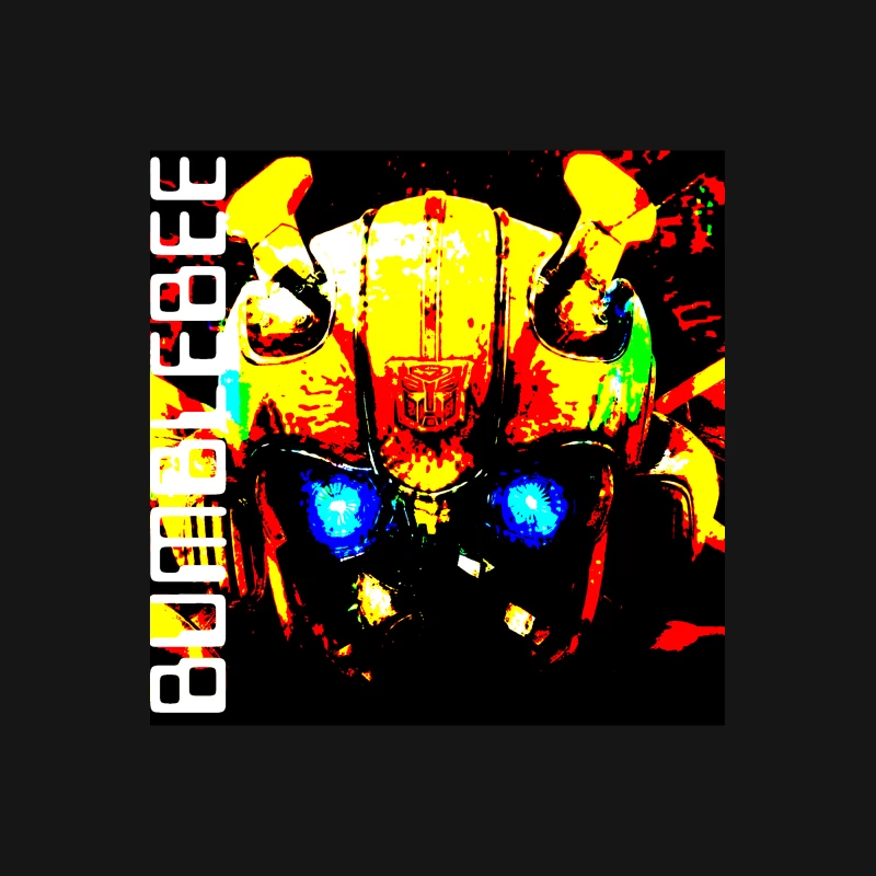 Stylized Bumblebee Autobot Portrait in Vibrant Colors Female T-Shirt