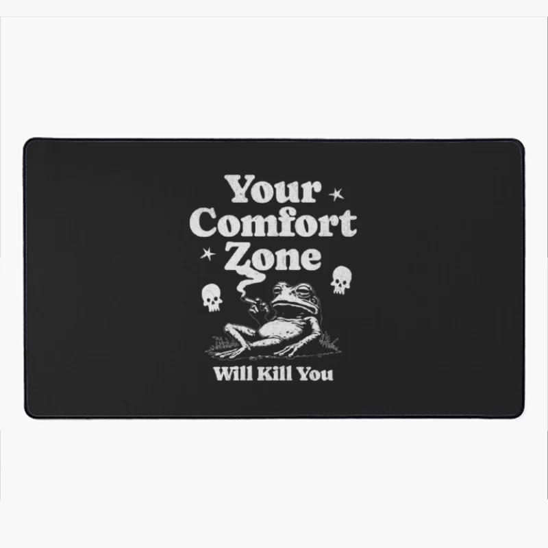 Comfort Zone Typography with Playful Dinosaur Design Desk Mat