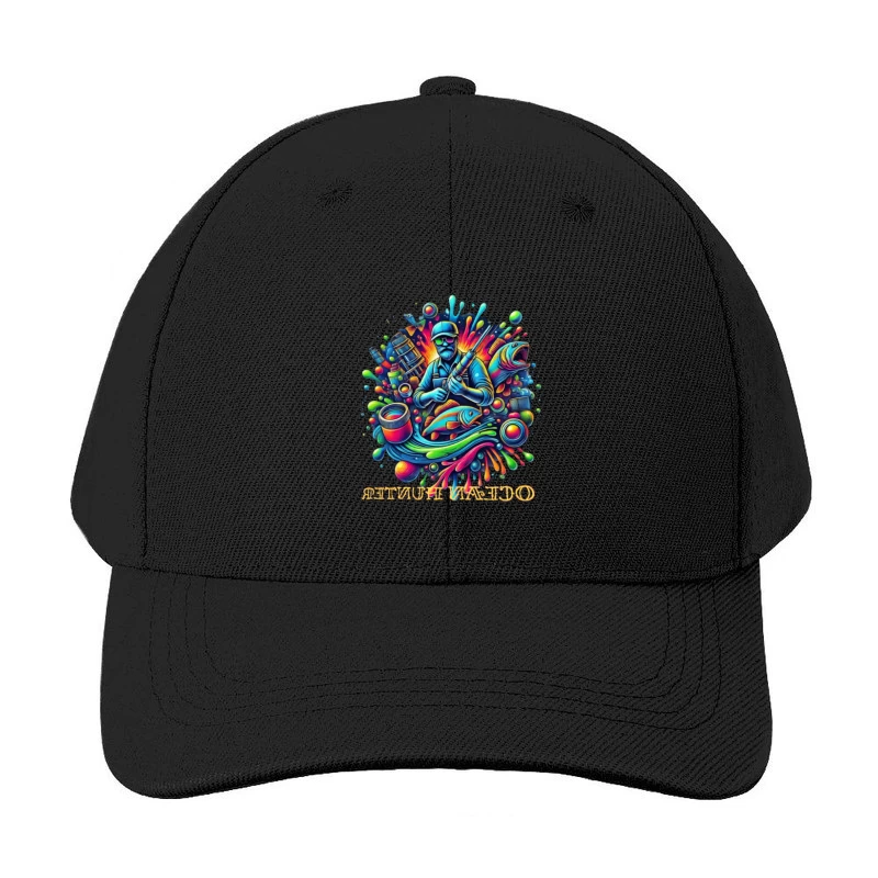 Psychedelic Fishing Adventure Art Baseball Cap