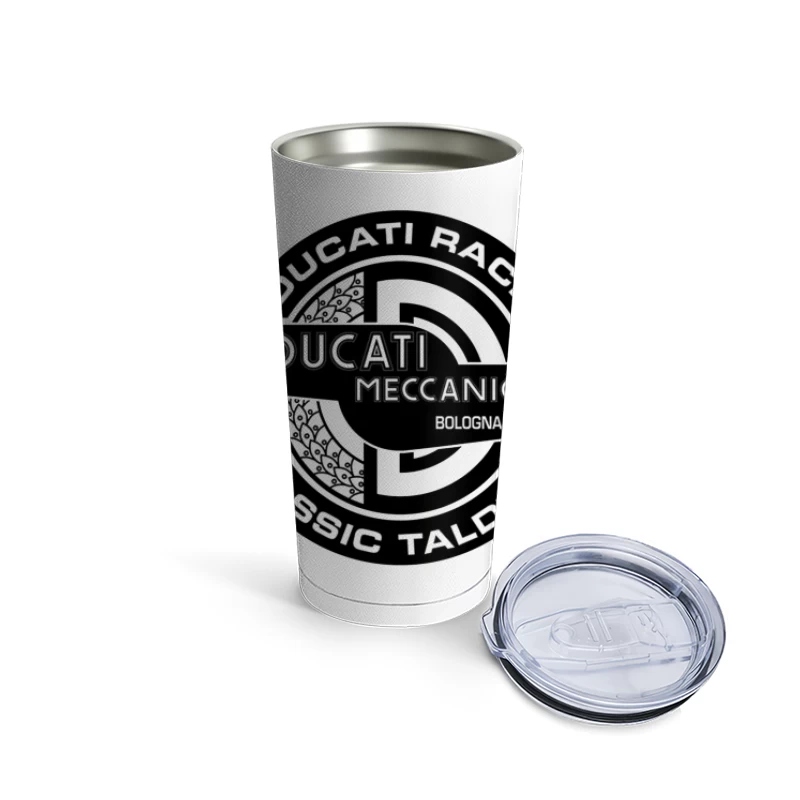 Vintage Ducati Meccanica Racing Logo from Bologna Travel Mug