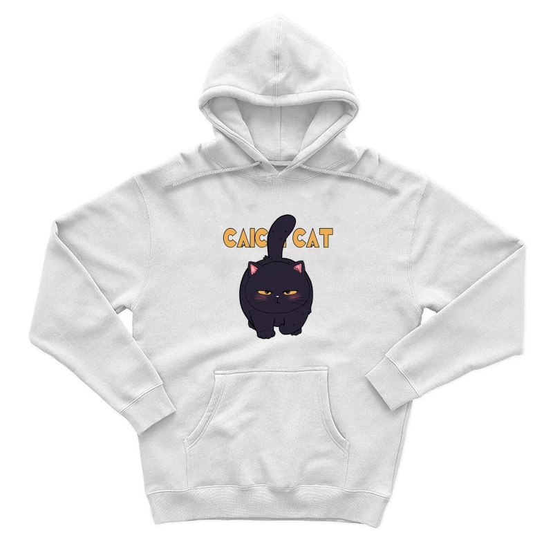 Grummelige schwarze Katze Illustration Herren Pullover Hoodie