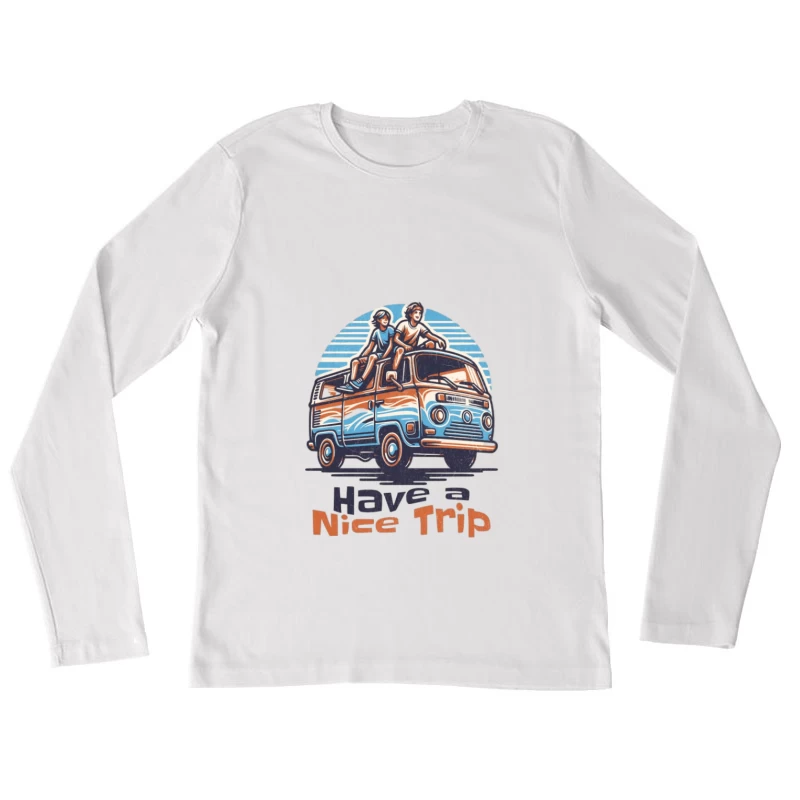 Roadtrip-Abenteuer mit Retro-Bus Damen Langarm T-Shirt