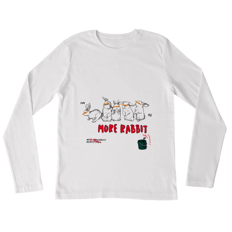 Lustiges Hasendesign Damen Langarm T-Shirt