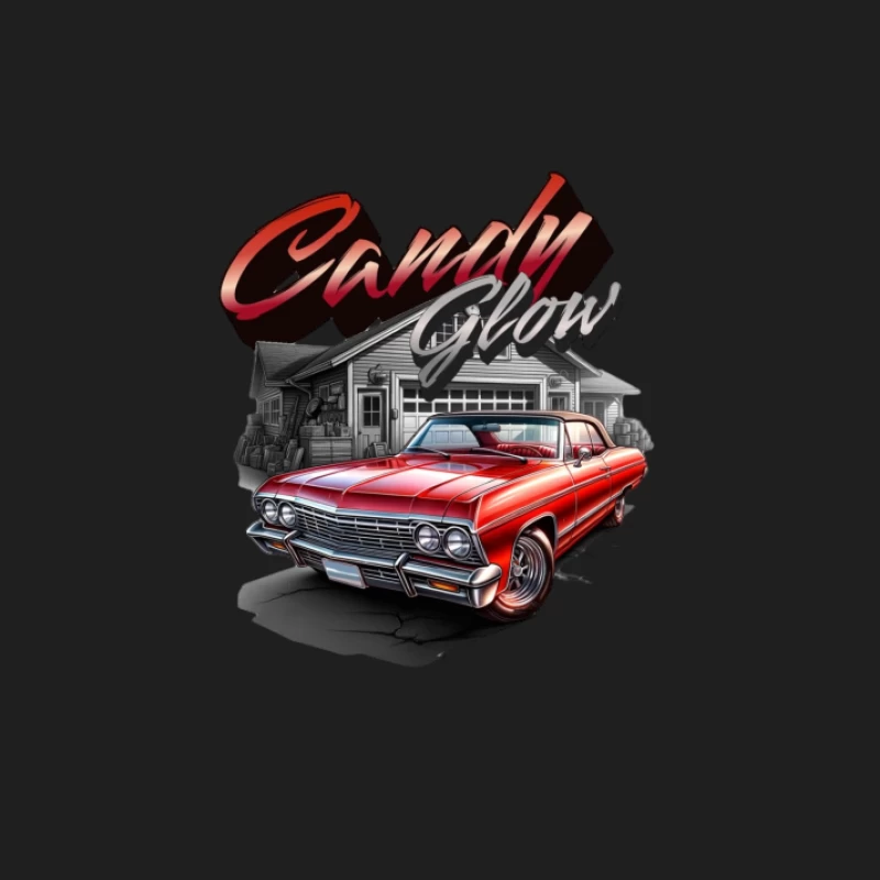 Candy-Lackauto vor Garage Herren Tanktops