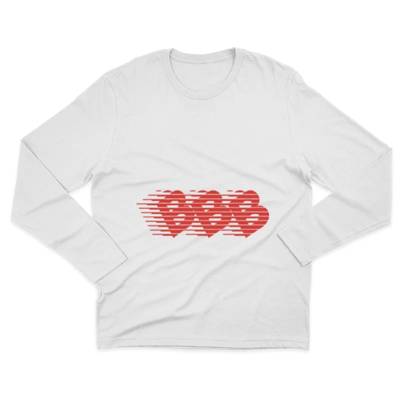 Drei rote Herzen und Streifen Design Herren Langarm T-Shirt