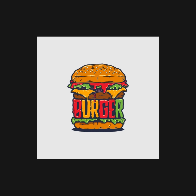 Illustration de burger coloré Homme Manches Longues T-Shirt