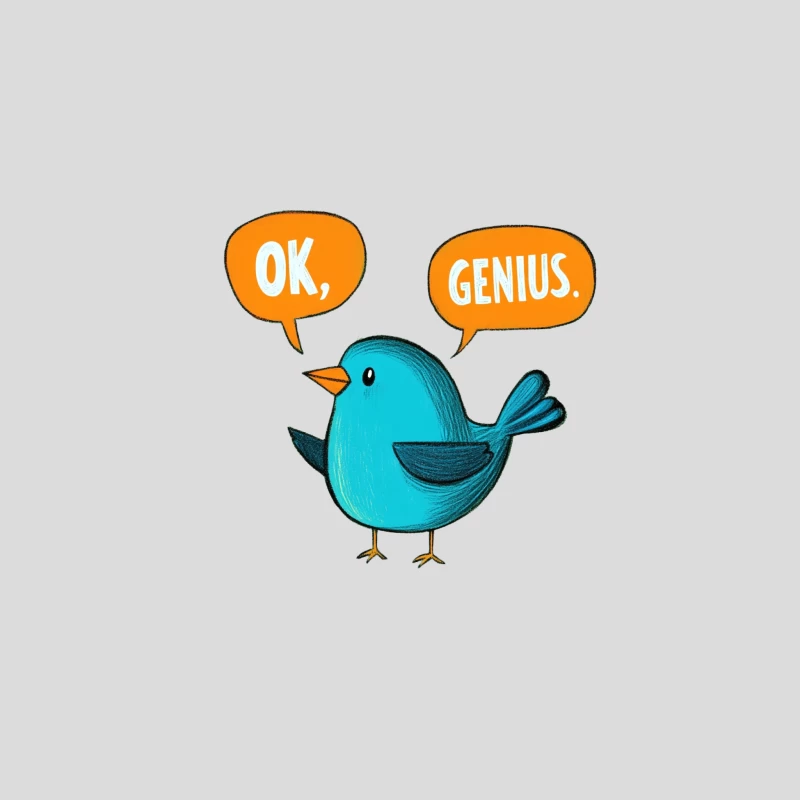 Sarcastic Blue Bird's "OK, Genius" Cartoon Baseball Cap