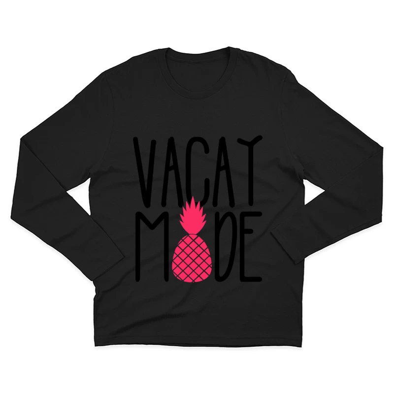 Ananas Stylisé en Silhouette Rose Homme Manches Longues T-Shirt