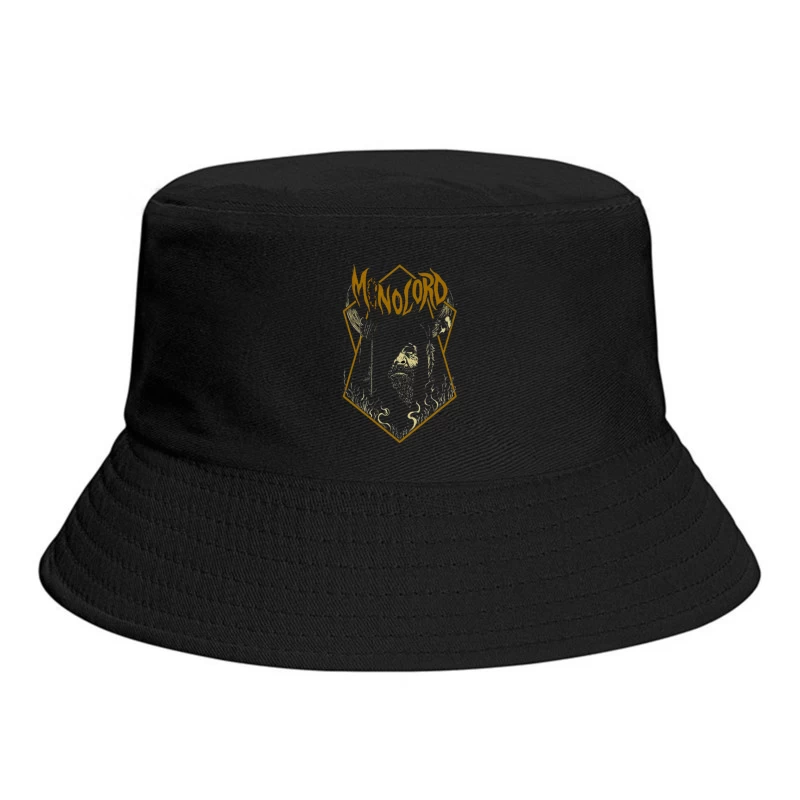 Minimalist Gold Gothic Logo with Bearded Figure Design Bucket Hat