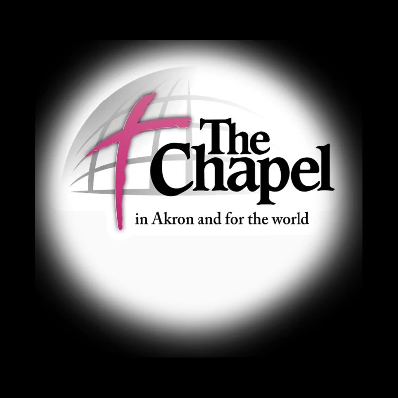 The Chapel Church Logo with Pink Cross - Akron Religious Organization Throw Pillow