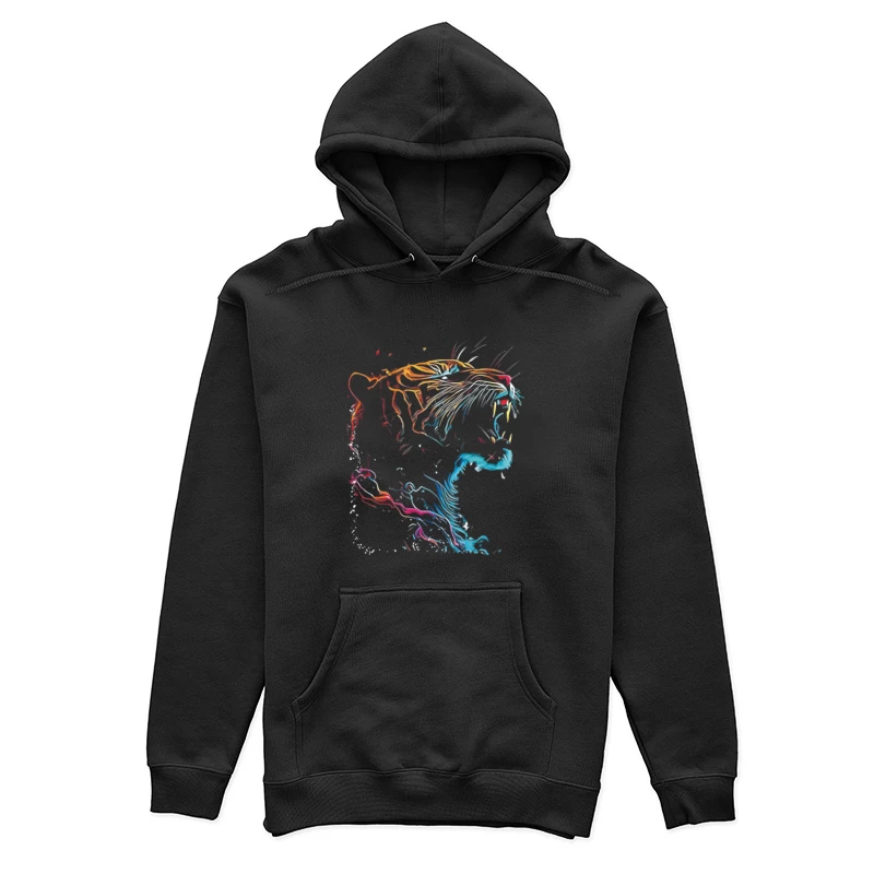 Bunte Tigerkunst, Farbe, Linienkunst Damen Pullover Hoodie