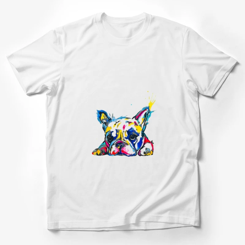 Bunter französischer Bulldoggen-Kunst Herren T-Shirt