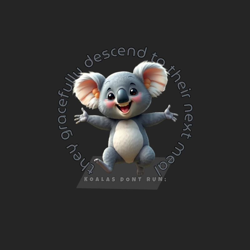 Playful Cartoon Koala Male Pullover Sweatshirt