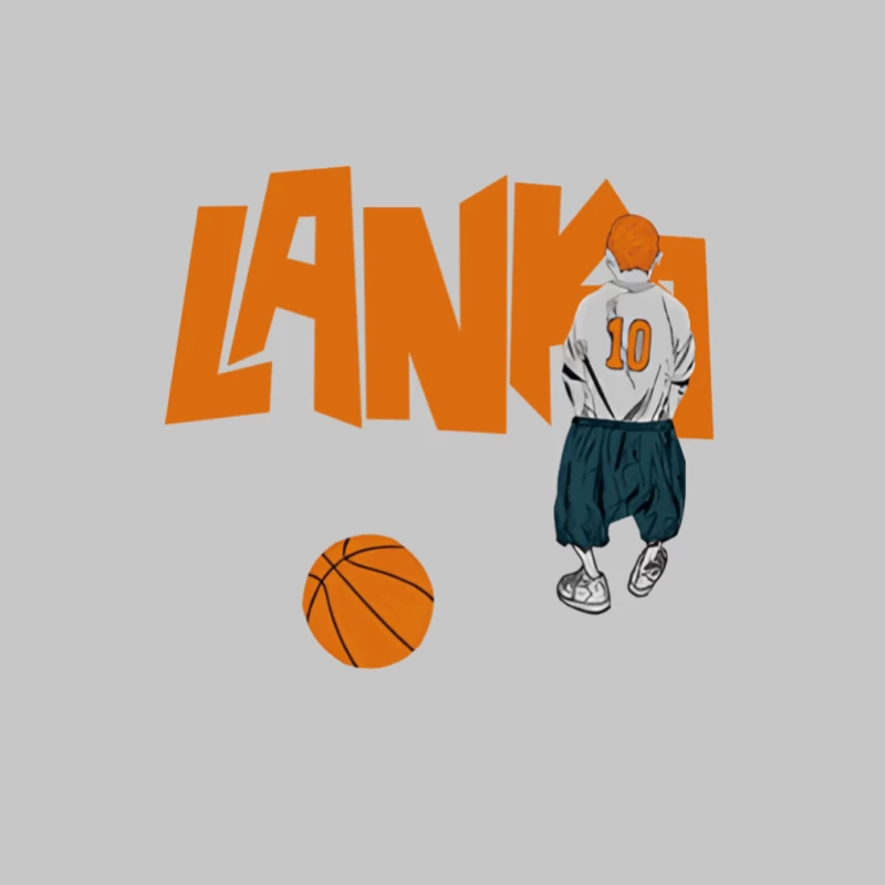 Basketball-Kind mit Trikot und Basketball Herren Langarm T-Shirt